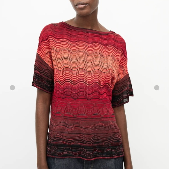 Missoni Red Gradient Mesh Knit Top—GORGEOUS Fabric & Colors—Like New! Size S - Picture 3 of 10